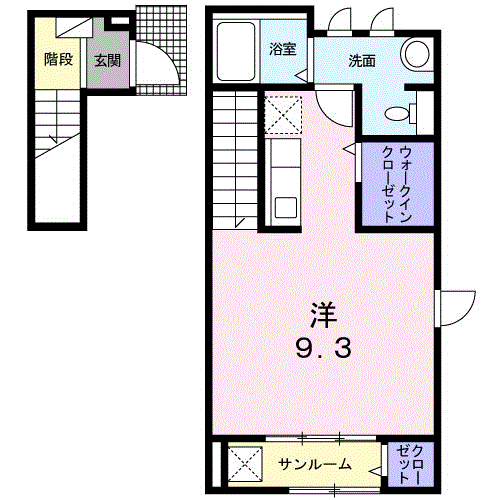 ソレイユ IZUMI(ワンルーム/2階)の間取り写真