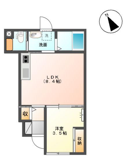 クラウン コート(1LDK/1階)の間取り写真