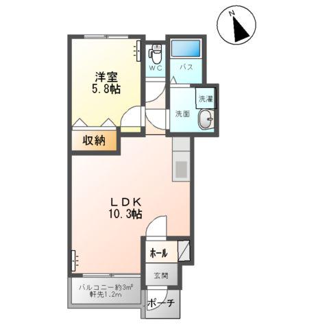 アーバン21Ⅱ(1LDK/1階)の間取り写真