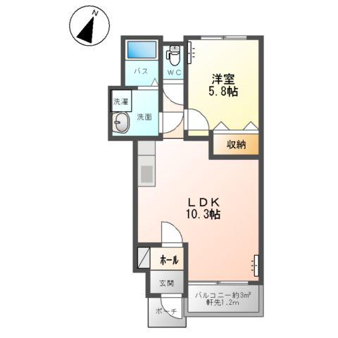 アーバン21Ⅱ(1LDK/1階)の間取り写真