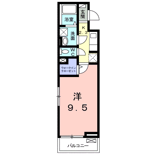 カントリーロード(1K/3階)の間取り写真