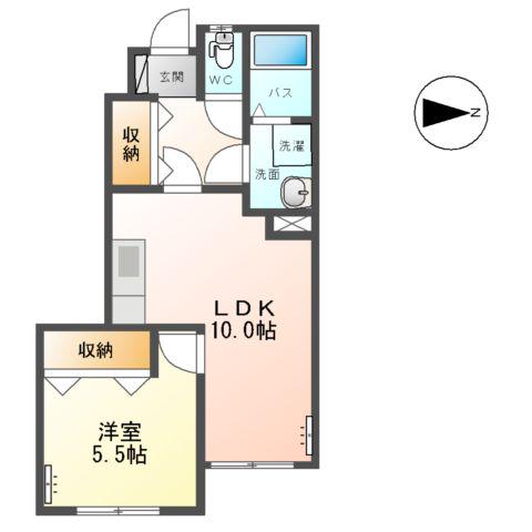 エクセレントプレイスⅠ(1LDK/1階)の間取り写真