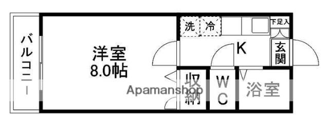 サンガーデン風(1K/2階)の間取り写真