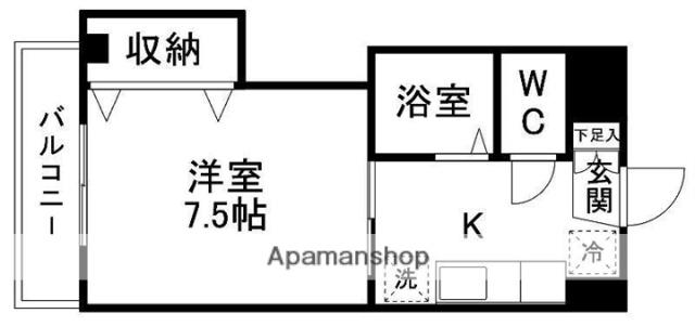 DOMUS白水沢(1K/2階)の間取り写真