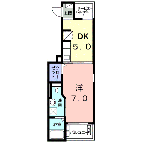 シャルール・エイト(1DK/3階)の間取り写真