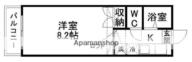 サリューベル(1K/1階)の間取り写真