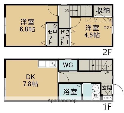 ラボーナ堂林(2DK/1階)の間取り写真