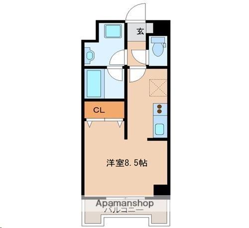 フォートレジデンス元寺小路(ワンルーム/8階)の間取り写真