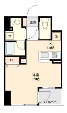 KDXレジデンス仙台駅東(ワンルーム/11階)の間取り写真