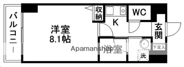 APPLE泉中央(1K/2階)の間取り写真