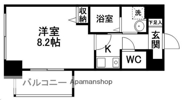 APPLE泉中央(1K/4階)の間取り写真