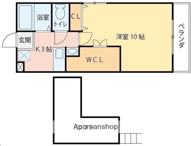 メゾンプラネットB(1K/1階)の間取り写真