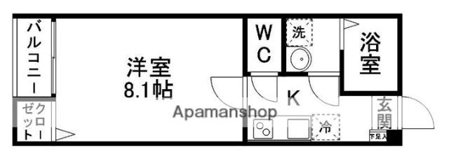 ル・シェノン(1K/2階)の間取り写真