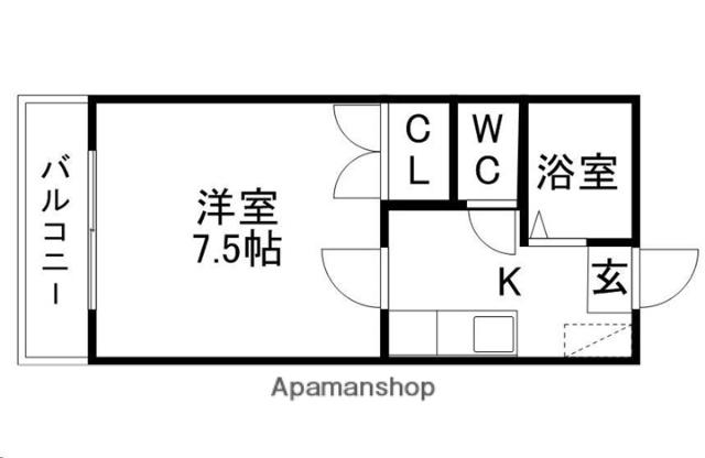 アバントヒルズ(1K/3階)の間取り写真