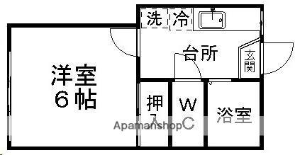 コーポタカシゲ(1K/1階)の間取り写真