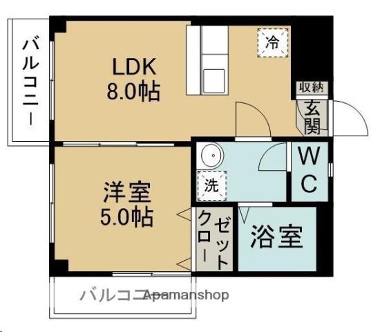 カストール八乙女(1LDK/3階)の間取り写真