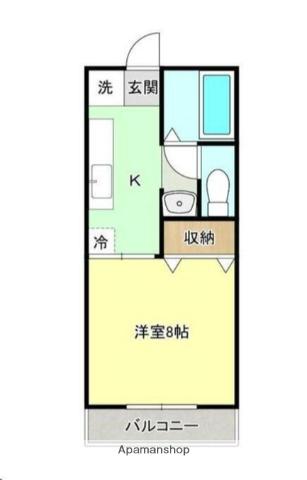 ドミールつかさ(1K/2階)の間取り写真