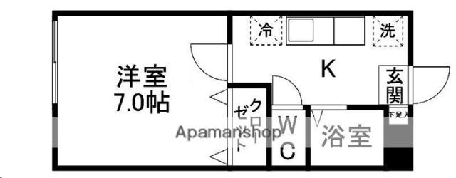 プリエール八乙女(1K/1階)の間取り写真