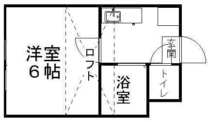 ピースフル泉第11(1K/1階)の間取り写真