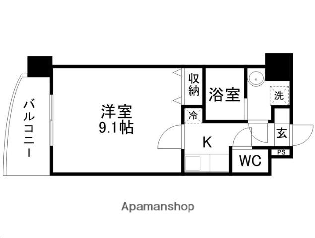 シティ連坊(1K/5階)の間取り写真