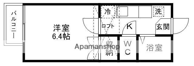 チェリーコーポⅦ(1K/2階)の間取り写真