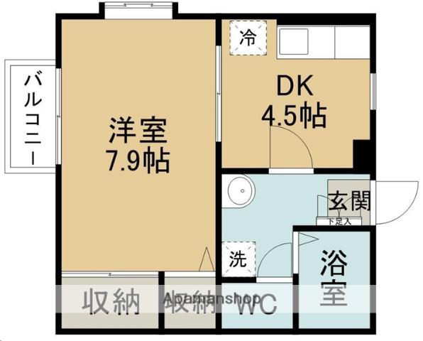 コーポ旭台(1DK/1階)の間取り写真