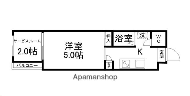 エクセランスド旭ヶ丘(1K/1階)の間取り写真