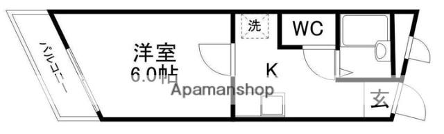 八乙女深松マンション(1K/2階)の間取り写真