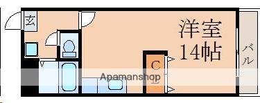 八木山アベニュー(1DK/4階)の間取り写真