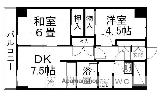 ロイヤルヒルズ柳生Ⅱ(2DK/2階)の間取り写真