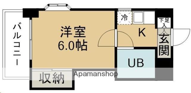 レジデンス潮(1K/2階)の間取り写真