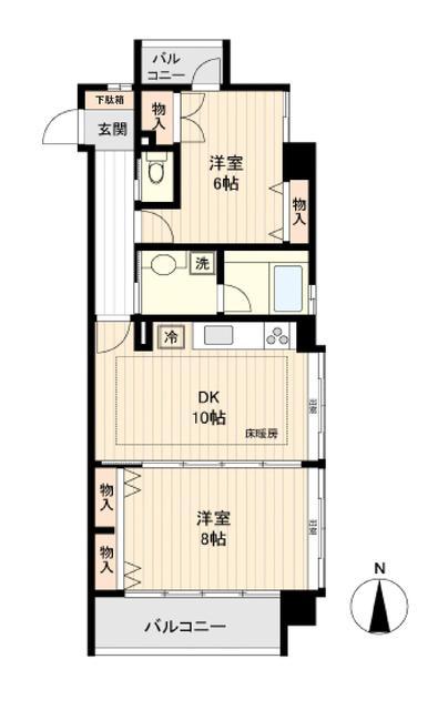 シエナ仙台2(2LDK/4階)の間取り写真