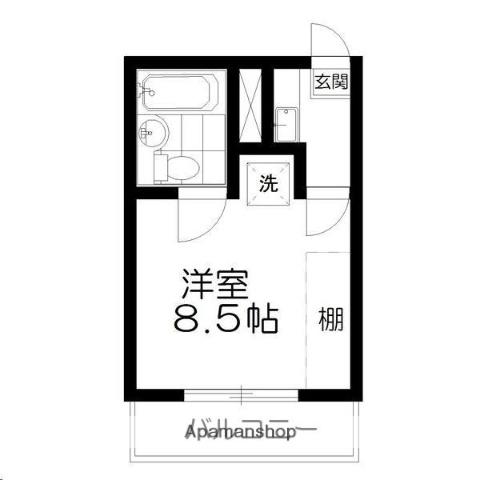 サンポート・6(1K/5階)の間取り写真