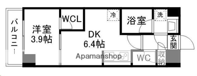 ガーデンロッジⅣ(1DK/5階)の間取り写真