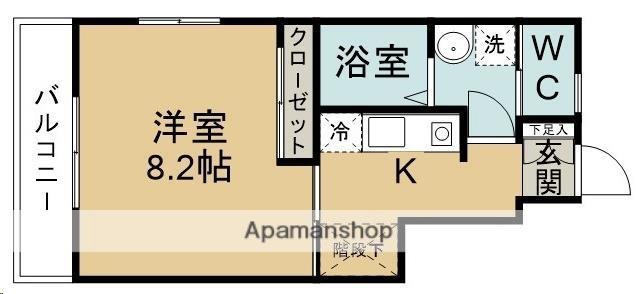 楽楽台原(1K/1階)の間取り写真