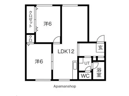 ハイツ幸町(2LDK/1階)の間取り写真