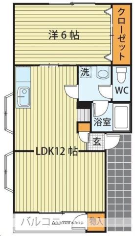 メゾンきむら(1LDK/2階)の間取り写真
