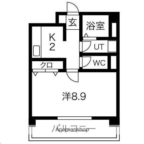 KT NET 21(ワンルーム/3階)の間取り写真