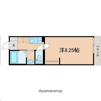 ポミエ・KOKO中倉(1K/2階)の間取り写真