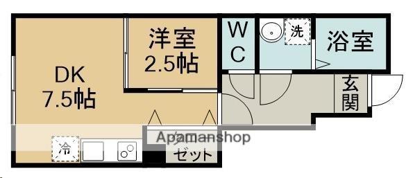 コンフォルト泉ケ丘(1DK/1階)の間取り写真