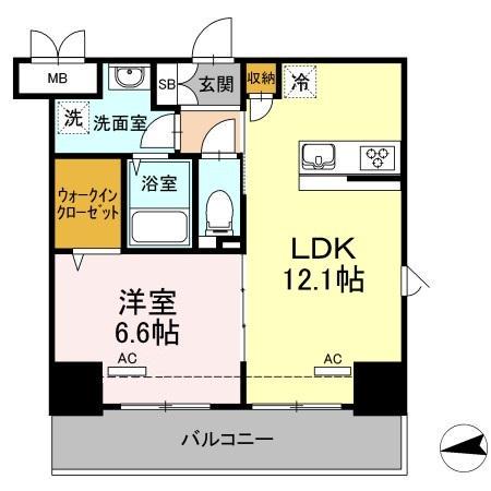 レガーロ仙台駅東(1LDK/7階)の間取り写真