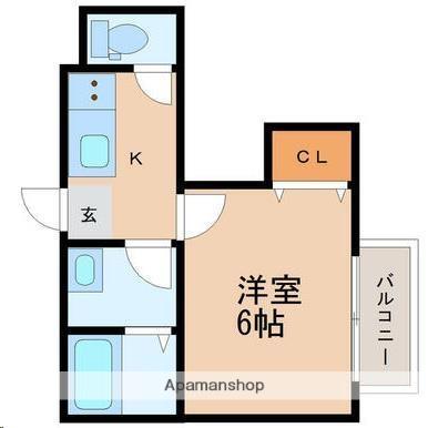 AZUL保春院(1K/1階)の間取り写真