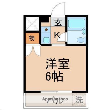 サンライズ苦竹(1K/3階)の間取り写真