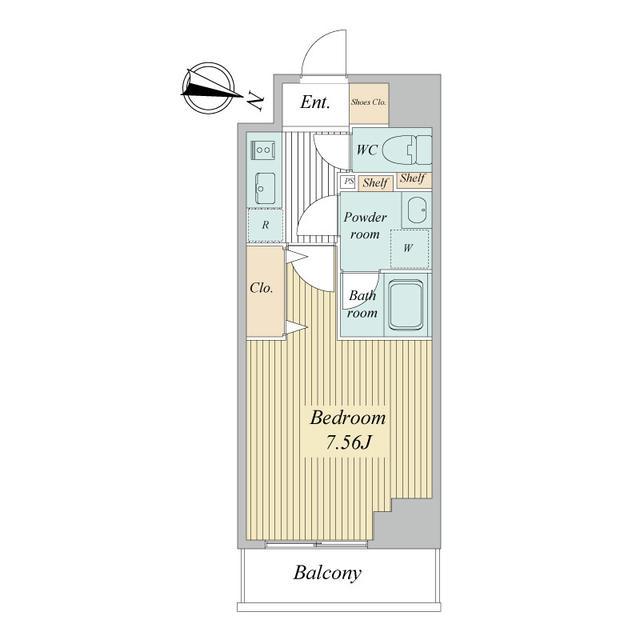 トゥールタ春日町(1K/4階)の間取り写真
