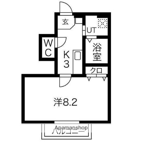 エルタスコート中江(1K/1階)の間取り写真