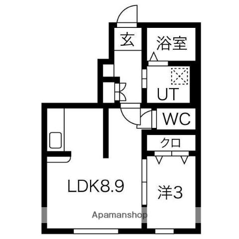 ララ・ポート(1LDK/1階)の間取り写真