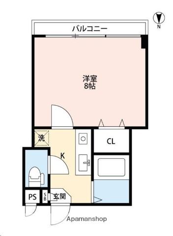 マンションマムリン(1K/2階)の間取り写真