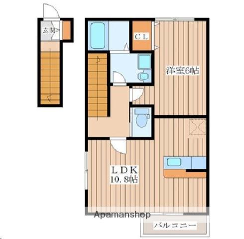 もとき荘(1LDK/2階)の間取り写真