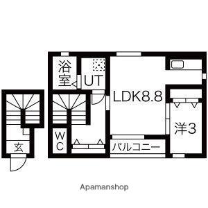 ELLPORT(1LDK/1階)の間取り写真