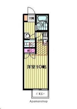 パレットルーム松が丘(ワンルーム/1階)の間取り写真